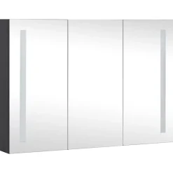 Meuble Wc|zmh Armoire de salle de bain à miroir LED 89x14x62 cm
