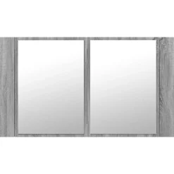 Meuble Wc|zmh Armoire de salle de bain à miroir LED sonoma gris 80x12x45 cm