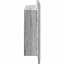 Meuble Wc|zmh Armoire de salle de bain à miroir LED sonoma gris 80x12x45 cm