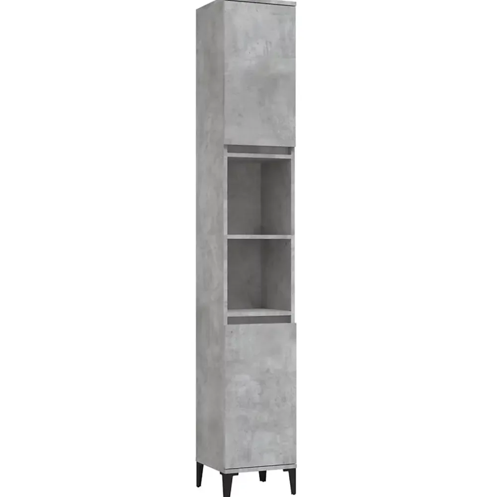 Meuble Wc|zmh Armoire de salle de bain gris béton 30x30x190 cm