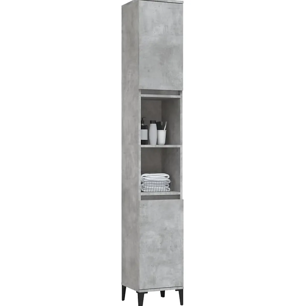 Meuble Wc|zmh Armoire de salle de bain gris béton 30x30x190 cm