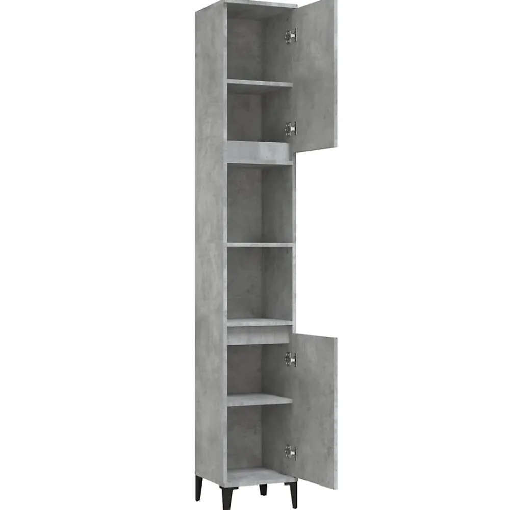 Meuble Wc|zmh Armoire de salle de bain gris béton 30x30x190 cm