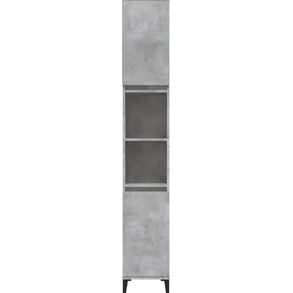 Meuble Wc|zmh Armoire de salle de bain gris béton 30x30x190 cm