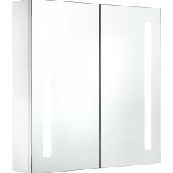 zmh Armoire de salle de bain à miroir LED 60x14x62 cm