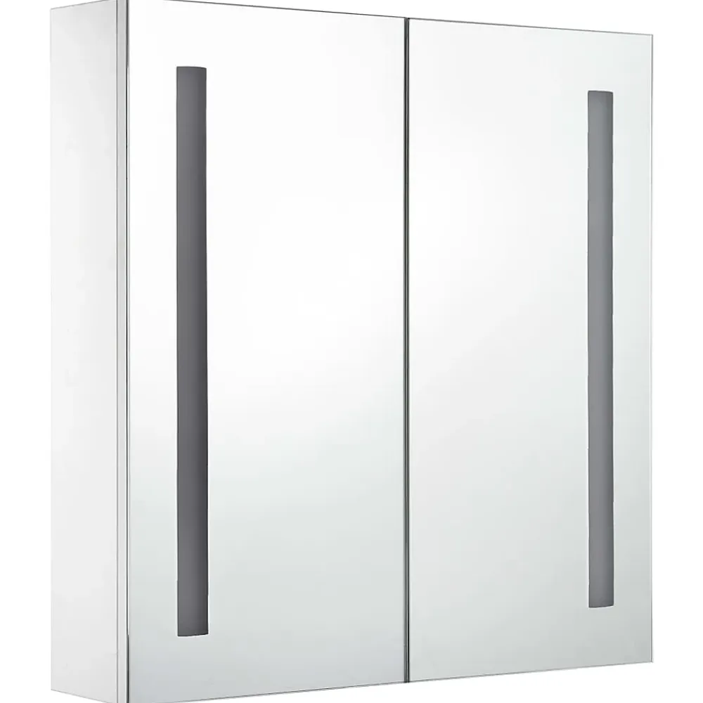 zmh Armoire de salle de bain à miroir LED 60x14x62 cm