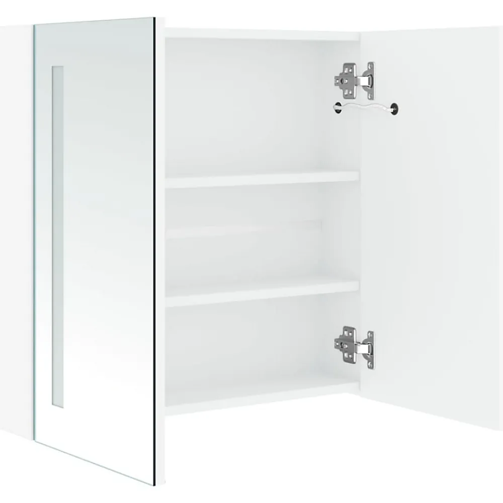 zmh Armoire de salle de bain à miroir LED 60x14x62 cm