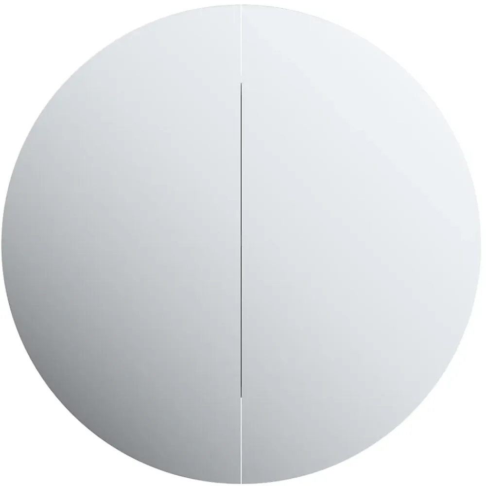 Meuble Wc|zmh Armoire de salle de bain miroir rond et LED Blanc 47x47x17,5 cm