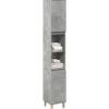 Meuble Wc|zmh Armoire de salle de bain gris béton 30x30x190 cm