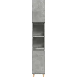 Meuble Wc|zmh Armoire de salle de bain gris béton 30x30x190 cm