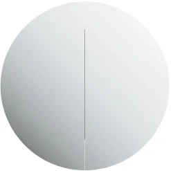 Meuble Wc|zmh Armoire de salle de bain miroir rond et LED Gris 47x47x17,5 cm