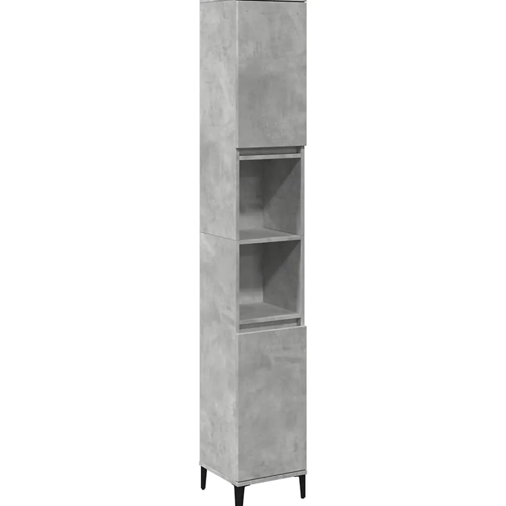 Meuble Wc|zmh Armoire de salle de bain gris béton 30x30x190 cm