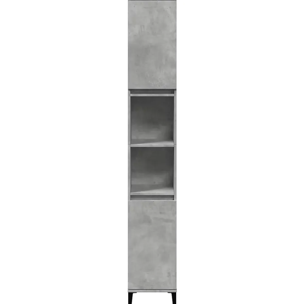 Meuble Wc|zmh Armoire de salle de bain gris béton 30x30x190 cm