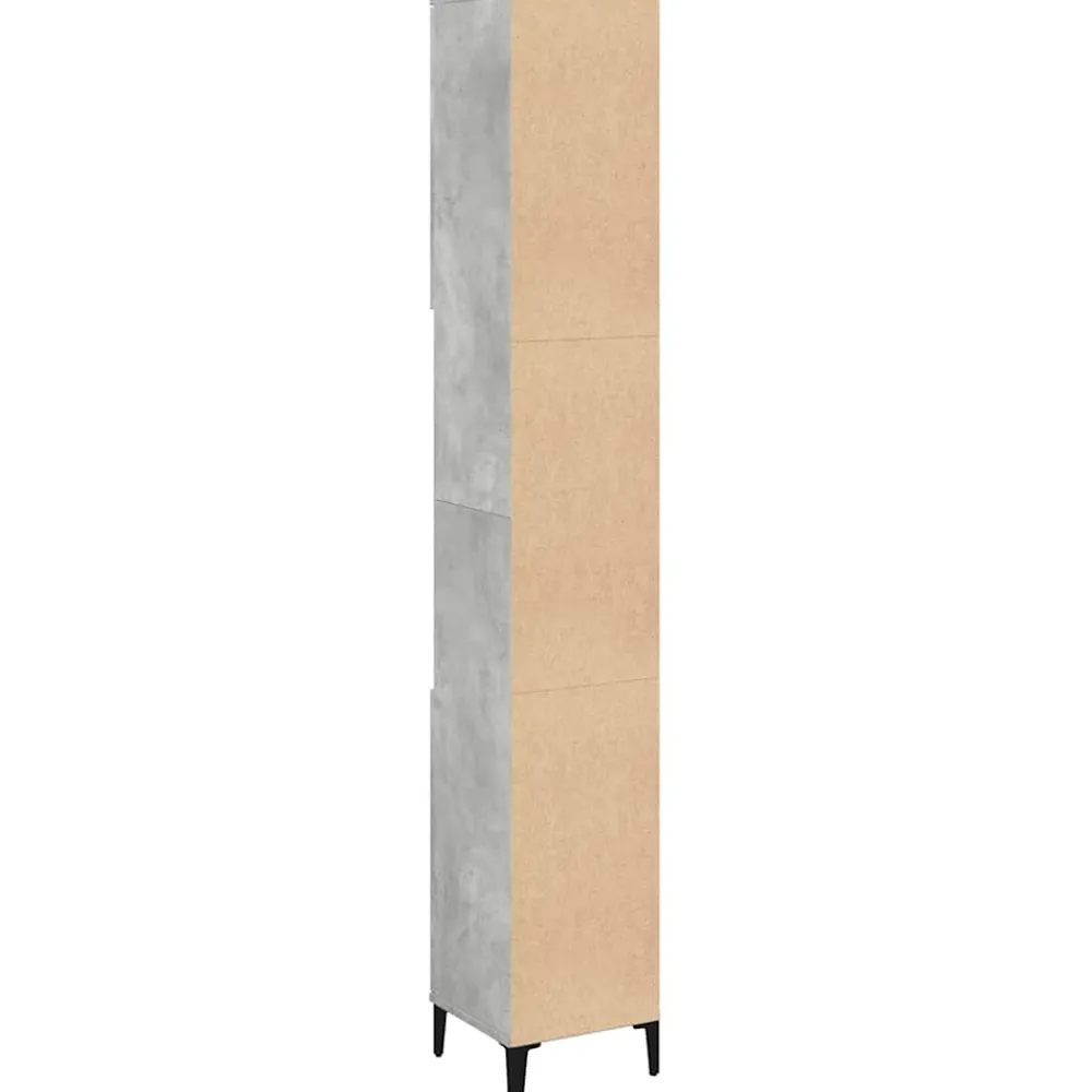 Meuble Wc|zmh Armoire de salle de bain gris béton 30x30x190 cm