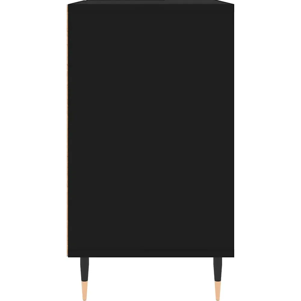 zmh Armoire de salle de bain noir 80x33x60 cm bois d'ingénierie