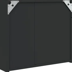 Meuble Wc|zmh Armoire de salle de bain à miroir avec LED noir 60x13x52 cm
