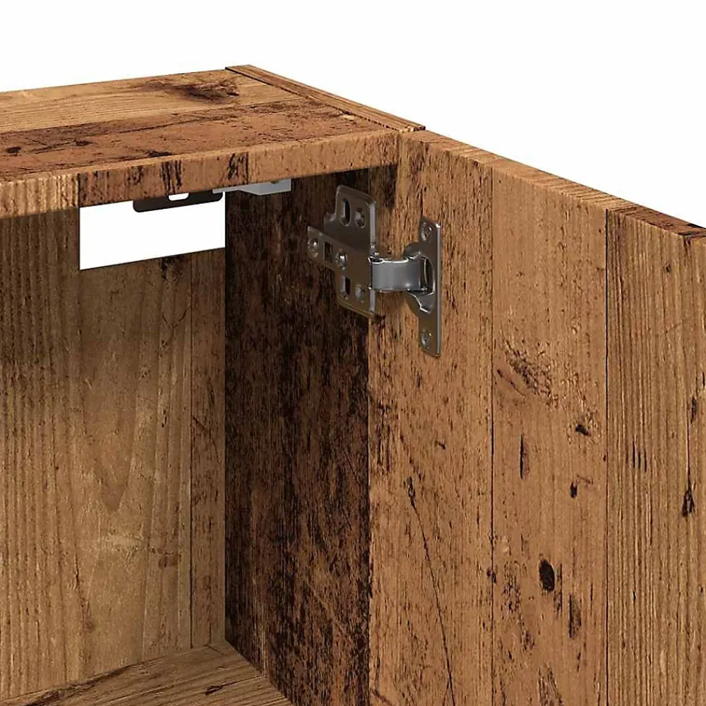 zmh Armoire de salle de bain murale vieux bois 32x20x67 cm