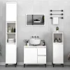 zmh Armoire de salle de bain blanc 30x30x190 cm bois d'ingénierie