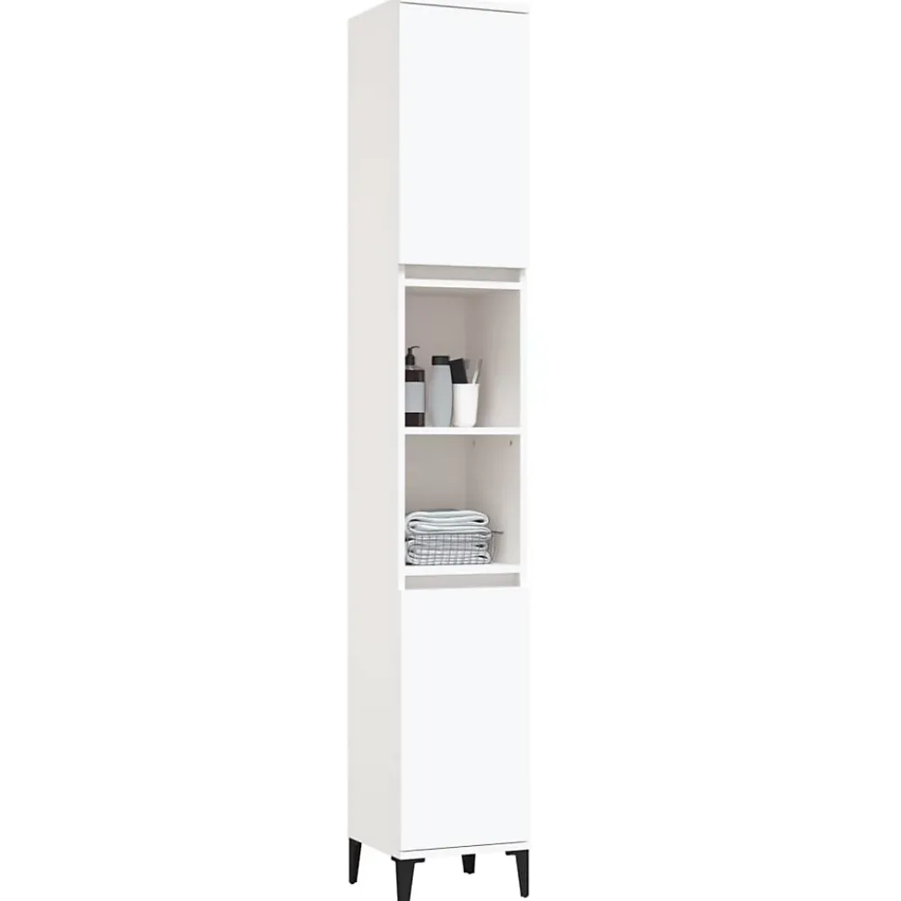 zmh Armoire de salle de bain blanc 30x30x190 cm bois d'ingénierie