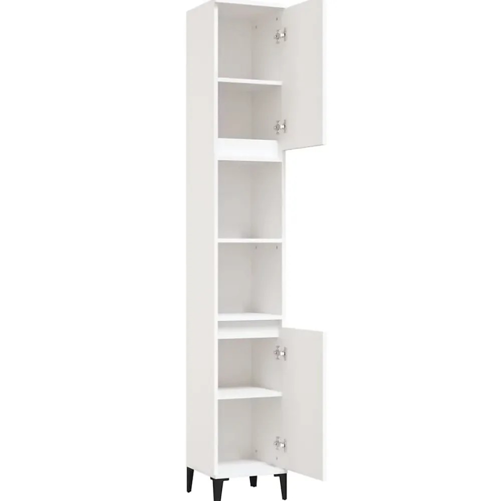 zmh Armoire de salle de bain blanc 30x30x190 cm bois d'ingénierie
