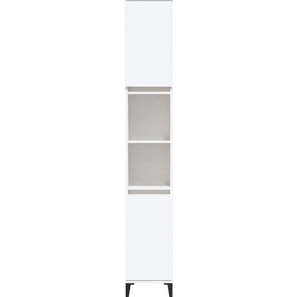 zmh Armoire de salle de bain blanc 30x30x190 cm bois d'ingénierie