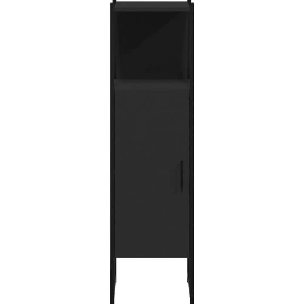 zmh Armoire de salle de bain noir 33x33x120,5 cm bois d'ingénierie