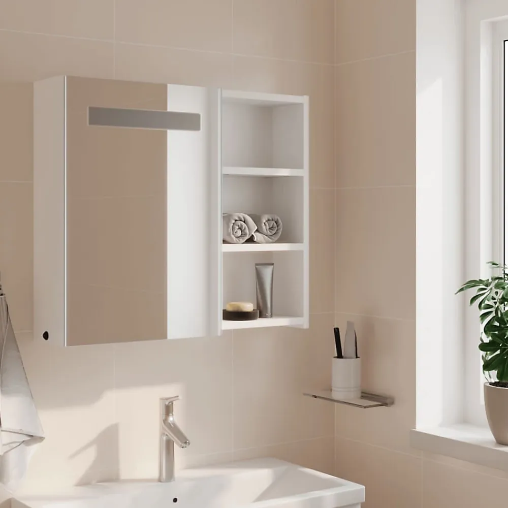 Meuble Wc|zmh Armoire de salle de bain à miroir avec LED blanc 60x13x52 cm
