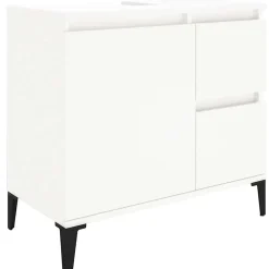 Meuble Wc|zmh Armoire de salle de bain blanc 65x33x60 cm bois d'ingénierie