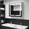 zmh Armoire de salle de bain à miroir LED 80x12,2x68 cm