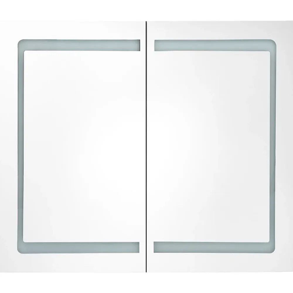 zmh Armoire de salle de bain à miroir LED 80x12,2x68 cm