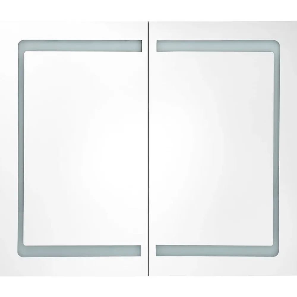 zmh Armoire de salle de bain à miroir LED 80x12,2x68 cm