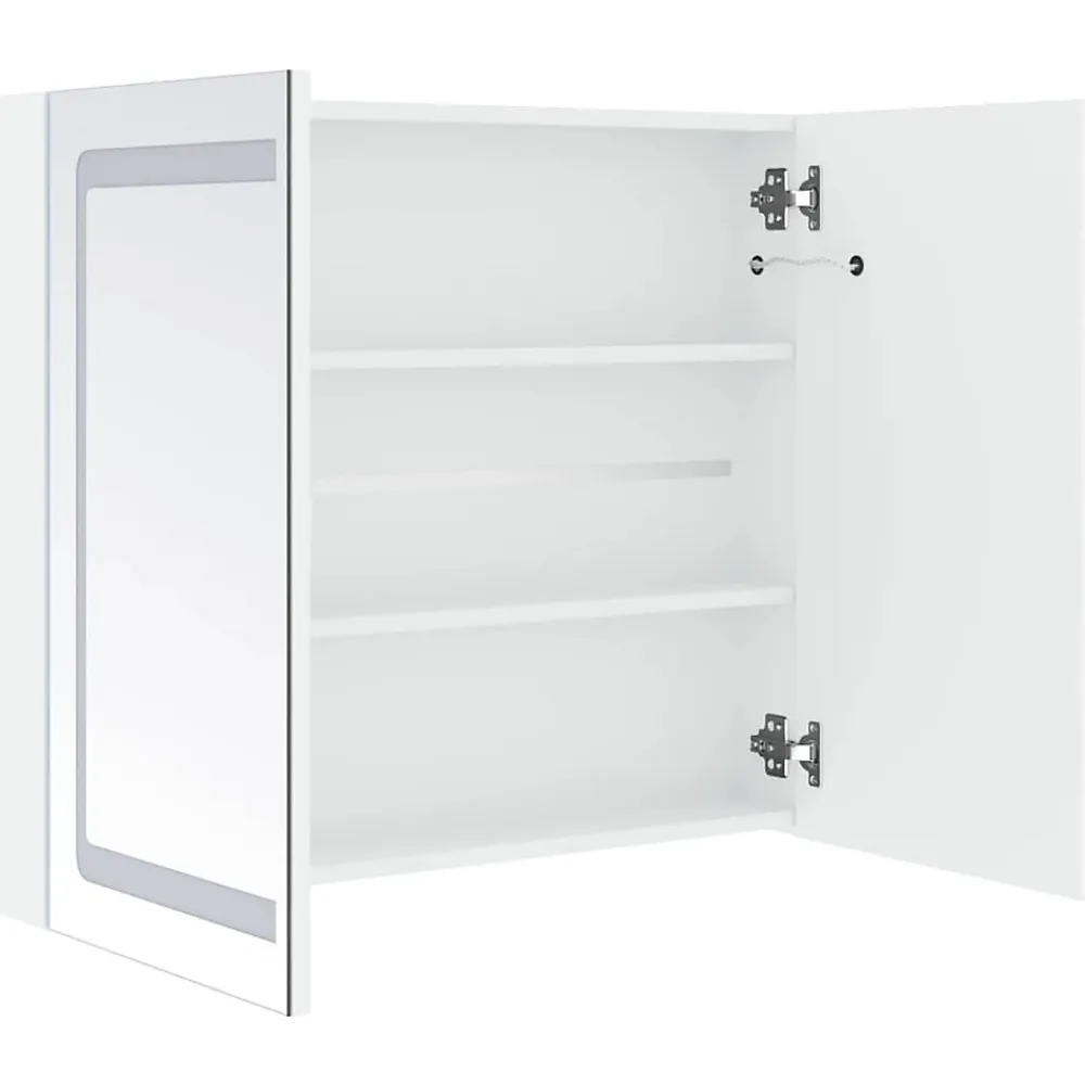 zmh Armoire de salle de bain à miroir LED 80x12,2x68 cm