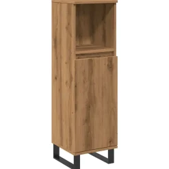 Meuble Wc|zmh Armoire de salle de bain chêne artisanal 30x30x100 cm