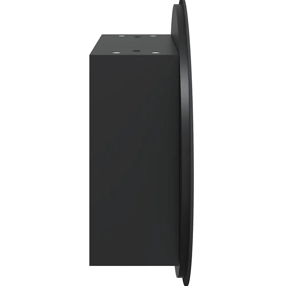 Meuble Wc|zmh Armoire de salle de bain miroir rond et LED Noir 47x47x17,5 cm
