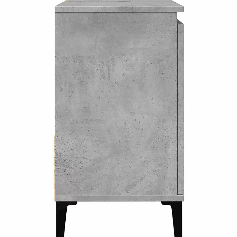 zmh Armoire d'évier gris béton 65x33x60 cm bois d'ingénierie