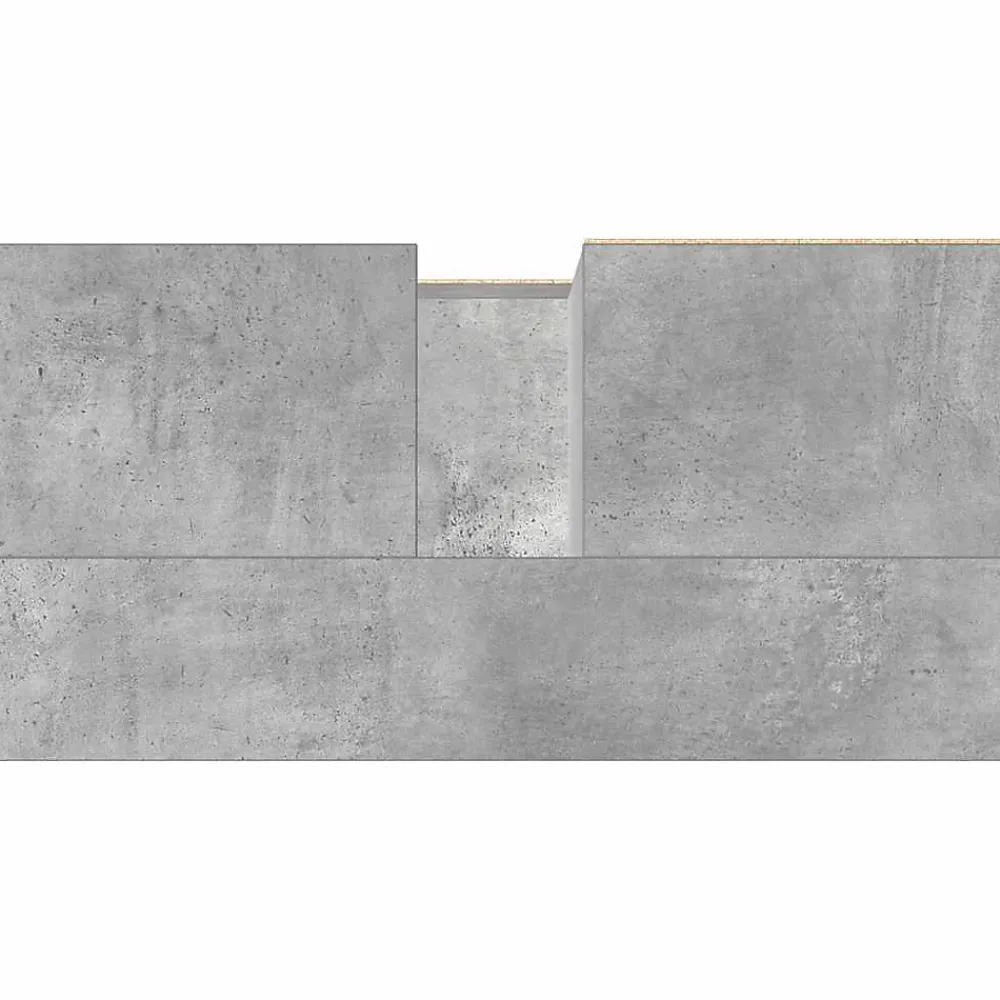 zmh Armoire d'évier gris béton 65x33x60 cm bois d'ingénierie