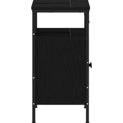 zmh Armoire lavabo de salle de bain chêne noir 60x30x60 cm