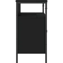 Meuble Wc|zmh Armoire lavabo de salle de bain noir 80x30x60 cm