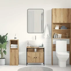 Meuble Wc|zmh Armoire lavabo de salle de bain chêne artisanal 60x30x60 cm
