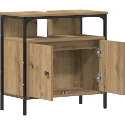 Meuble Wc|zmh Armoire lavabo de salle de bain chêne artisanal 60x30x60 cm