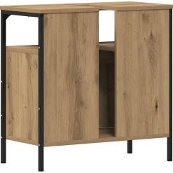 Meuble Wc|zmh Armoire lavabo de salle de bain chêne artisanal 60x30x60 cm