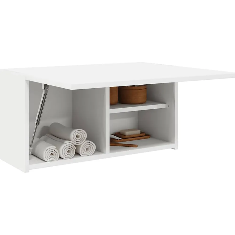 zmh Armoire murale de bain blanc 60x25x30 cm bois d'ingénierie