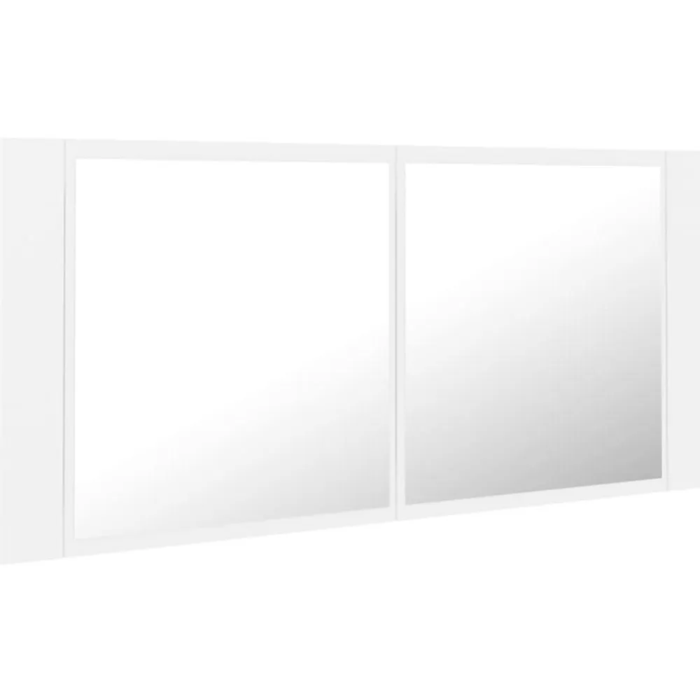 zmh Armoire salle de bain à miroir LED Blanc 100x12x45 cm Acrylique