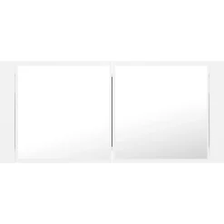 zmh Armoire salle de bain à miroir LED Blanc 100x12x45 cm Acrylique