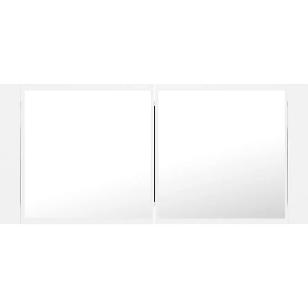 zmh Armoire salle de bain à miroir LED Blanc 100x12x45 cm Acrylique