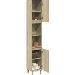 zmh Armoire salle de bain chêne sonoma 30x30x190 cm