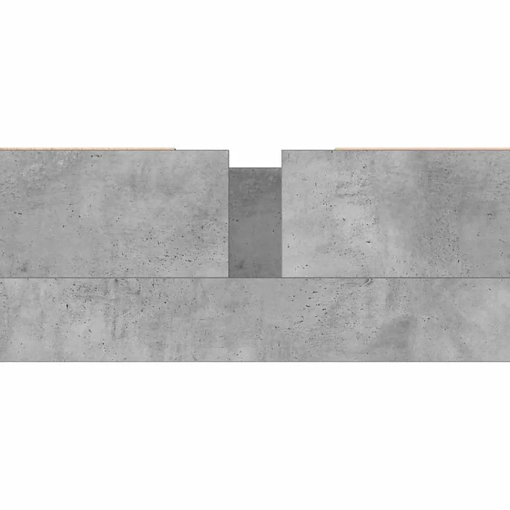 zmh Armoire salle de bain gris béton 80x33x60cm bois d'ingénierie