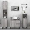 Meuble Wc|zmh Armoire salle de bain sonoma gris 30x30x100 cm