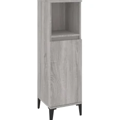 Meuble Wc|zmh Armoire salle de bain sonoma gris 30x30x100 cm