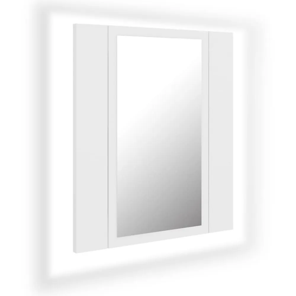 zmh Armoire salle de bain à miroir LED Blanc 40x12x45 cm Acrylique