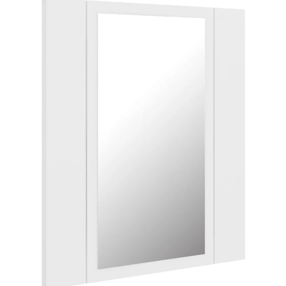 zmh Armoire salle de bain à miroir LED Blanc 40x12x45 cm Acrylique